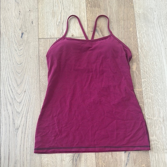 Lululemon Striped Pink Power Y Tank Women's Top racer back XL - Picture 2 of 8